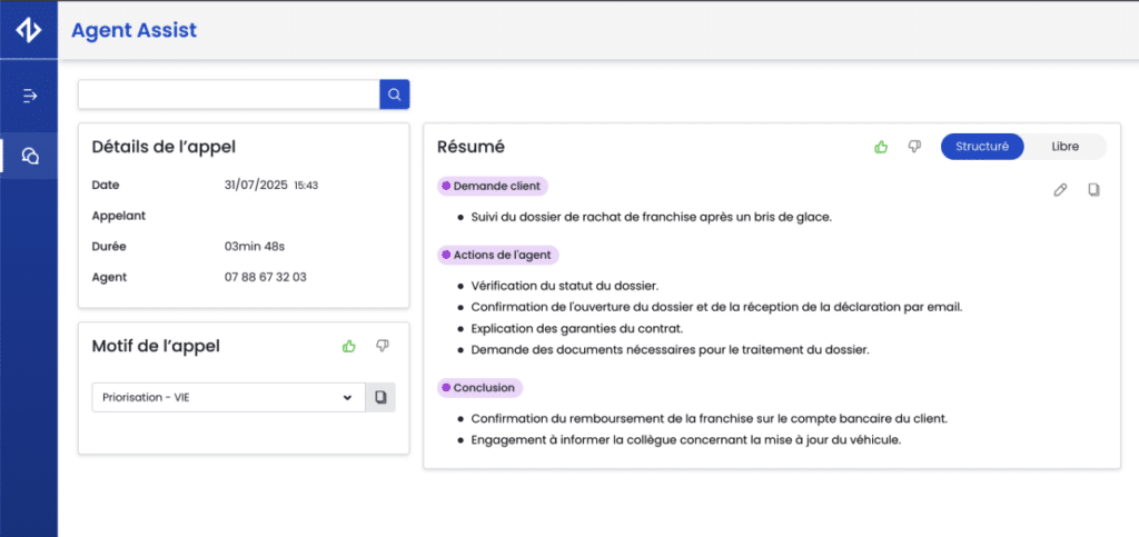 Résumé Agent Assist